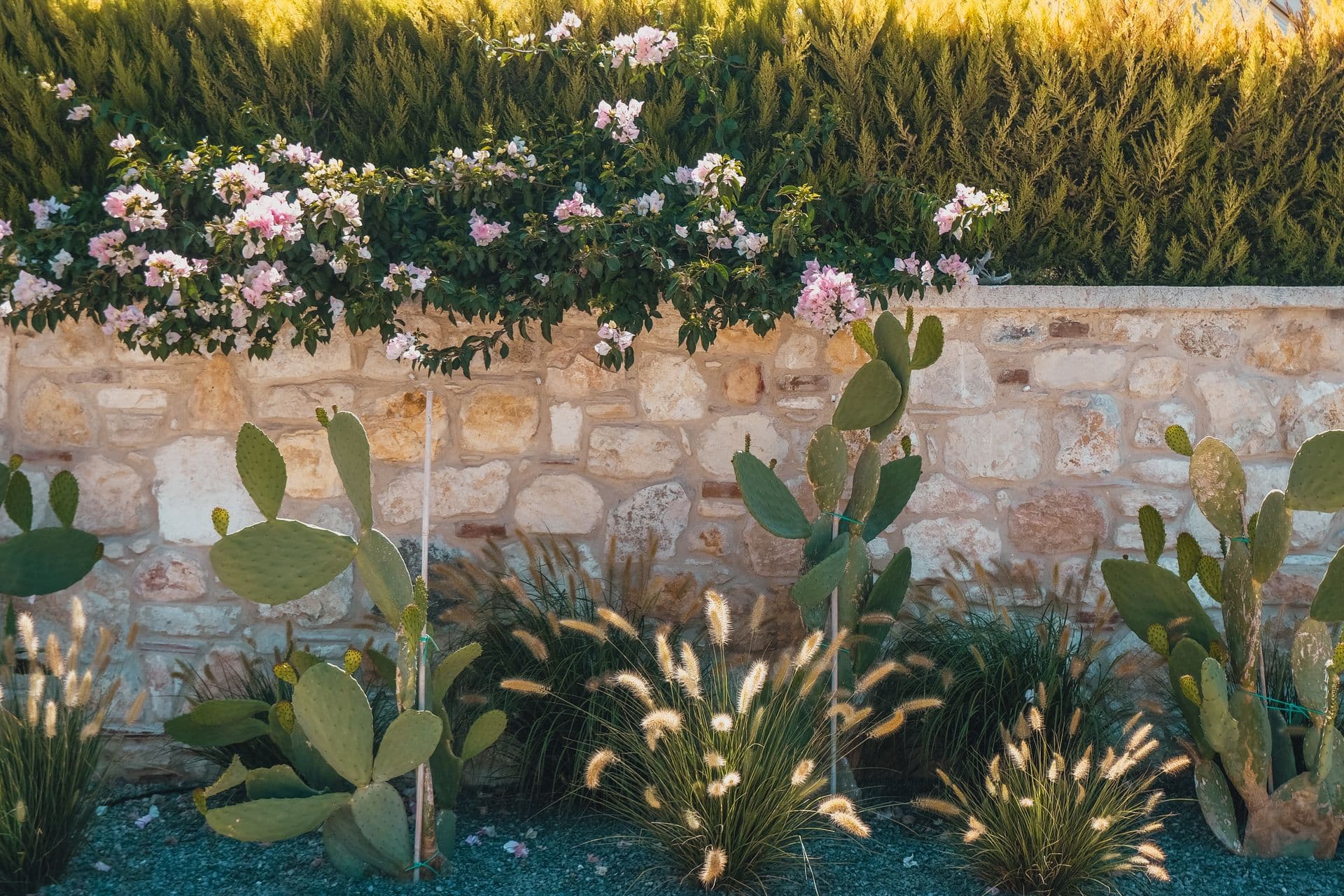 Stone wall and garden stock inspiration
